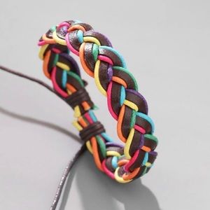 Adjustable Braided Leather Bracelet